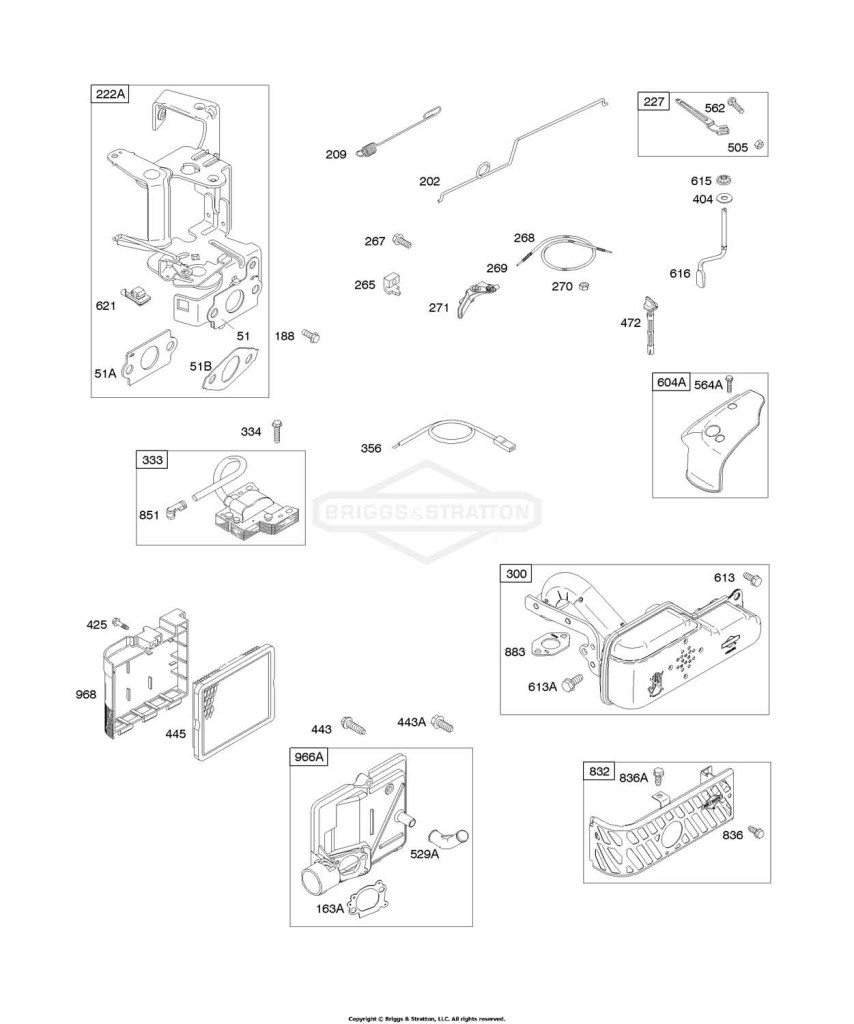 Air Cleaner, Controls, Exhaust System, Governor Spring, Ignition
