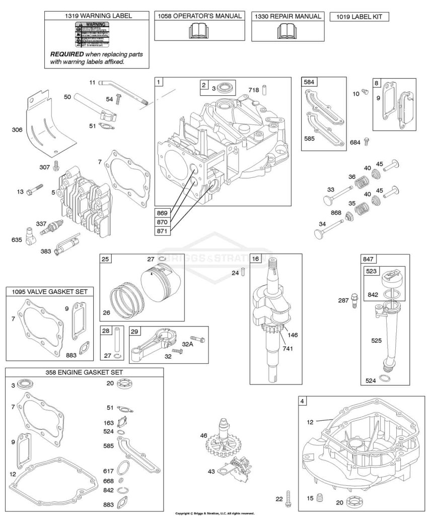 Cams, Crankshaft, Cylinder, Engine Sump, Kit/Gaskets, Lubrication, Piston Group, Valves