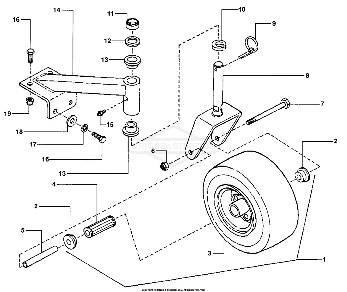 Caster Wheel & Tire Assembly