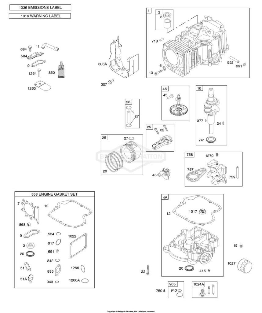 CAMSHAFT,CRANKSHAFT & COUNTER BALANCE, CYLINDER, ENGINE SUMP & BREATHER, LUBRICATION, PISTON, RINGS, CONNECTING ROD