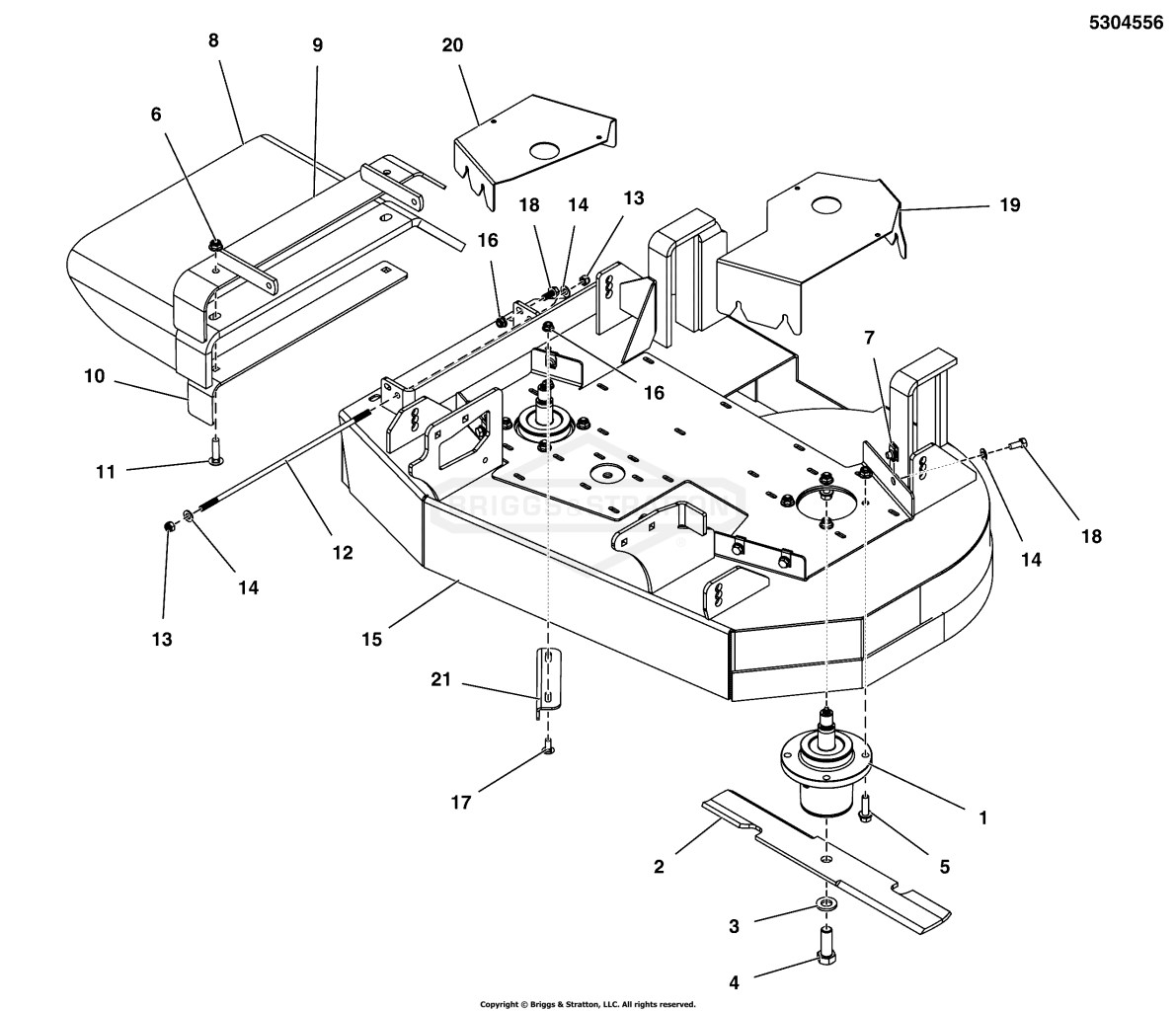 36 Mower Deck - Housing, Covers, Spindles & Blades