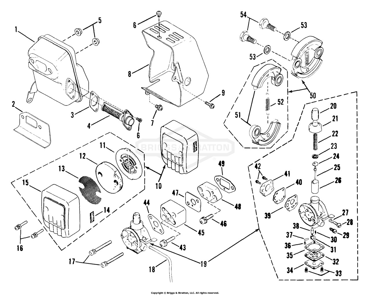411SST Air Cleaner, Carburetor And Clutch