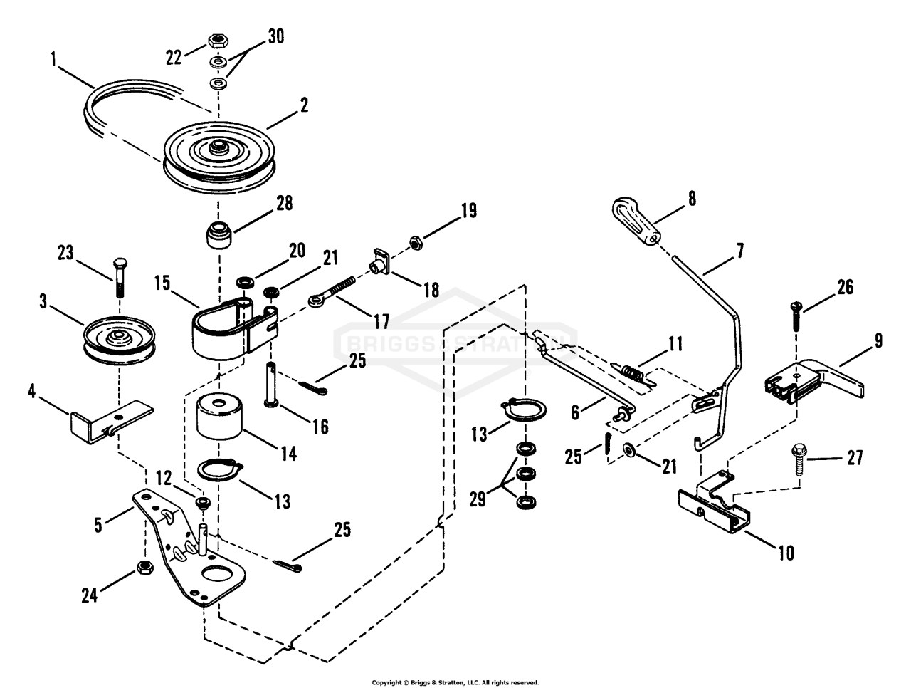 Belts, Brakes, Interlock (25, 28, 30, 33 Models)