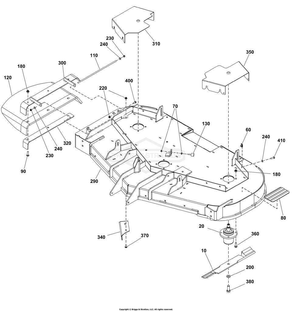 60 Mower Deck Group - Housing, Covers, Spindles, and Blades