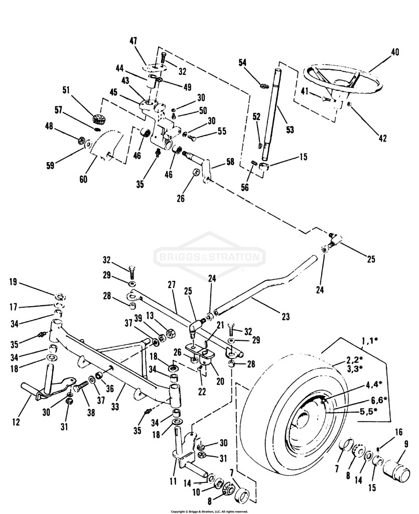 7010-7016-7016H FRONT WHEELS, AXLE AND STEERING