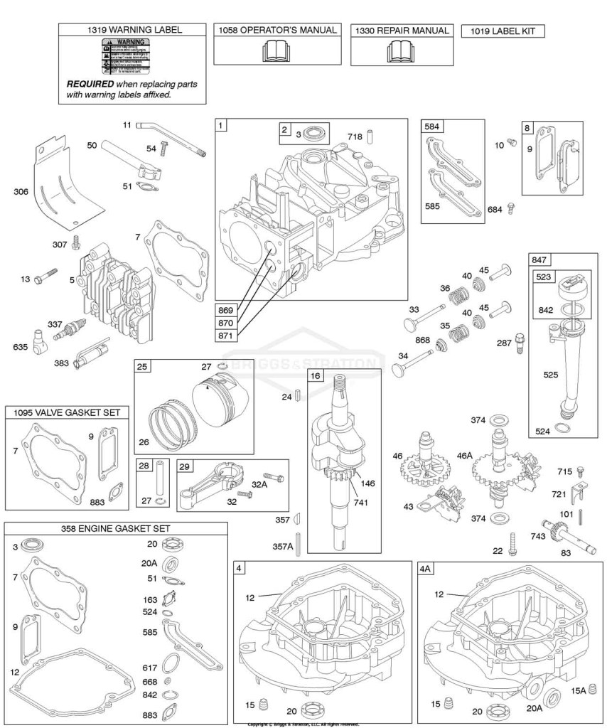 Camshaft, Crankshaft, Cylinder, Engine Sump, Kit/Gaskets, Lubrication, Piston Group, Valves