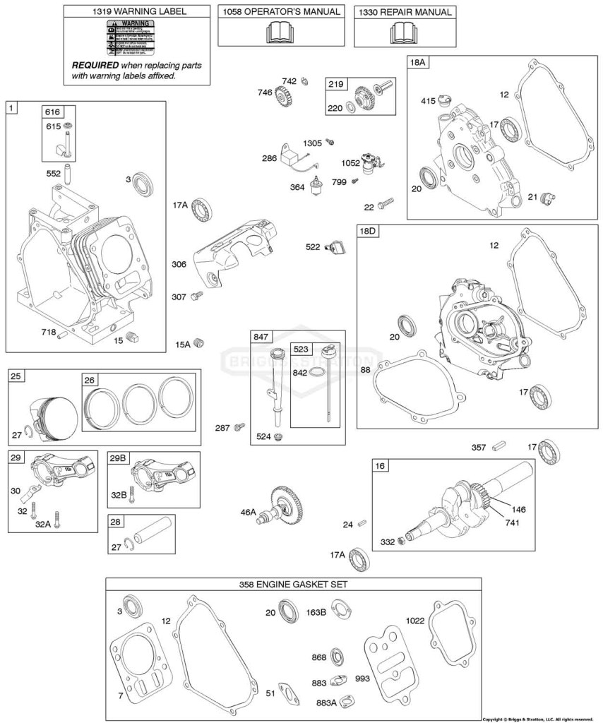 Camshaft, Crankcase Cover, Crankshaft, Cylinder, Lubrication, Piston Group