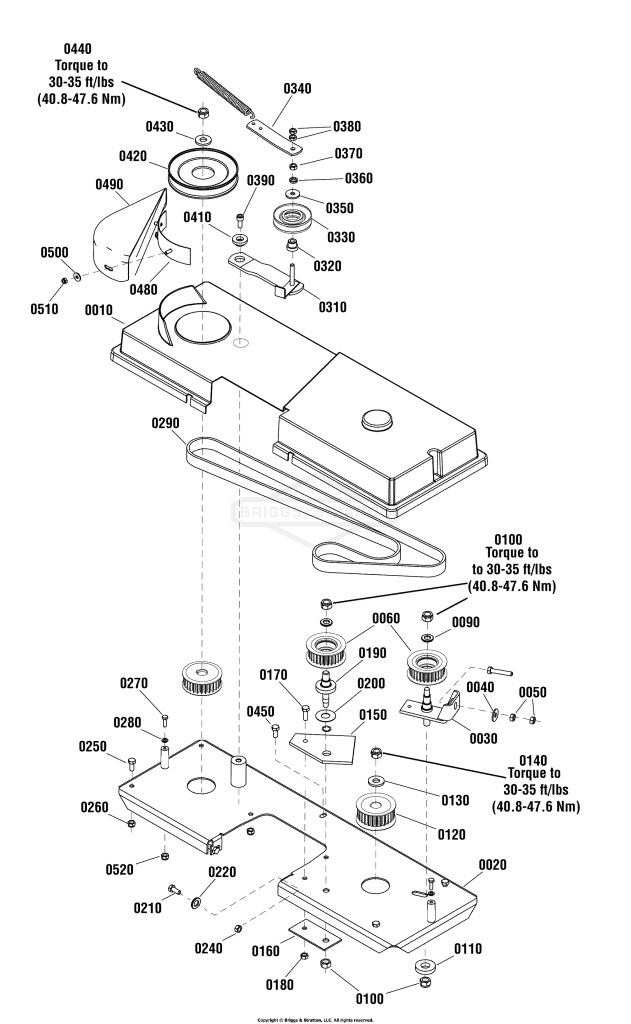 40 Mower Deck - Belt & Idler Arm Group