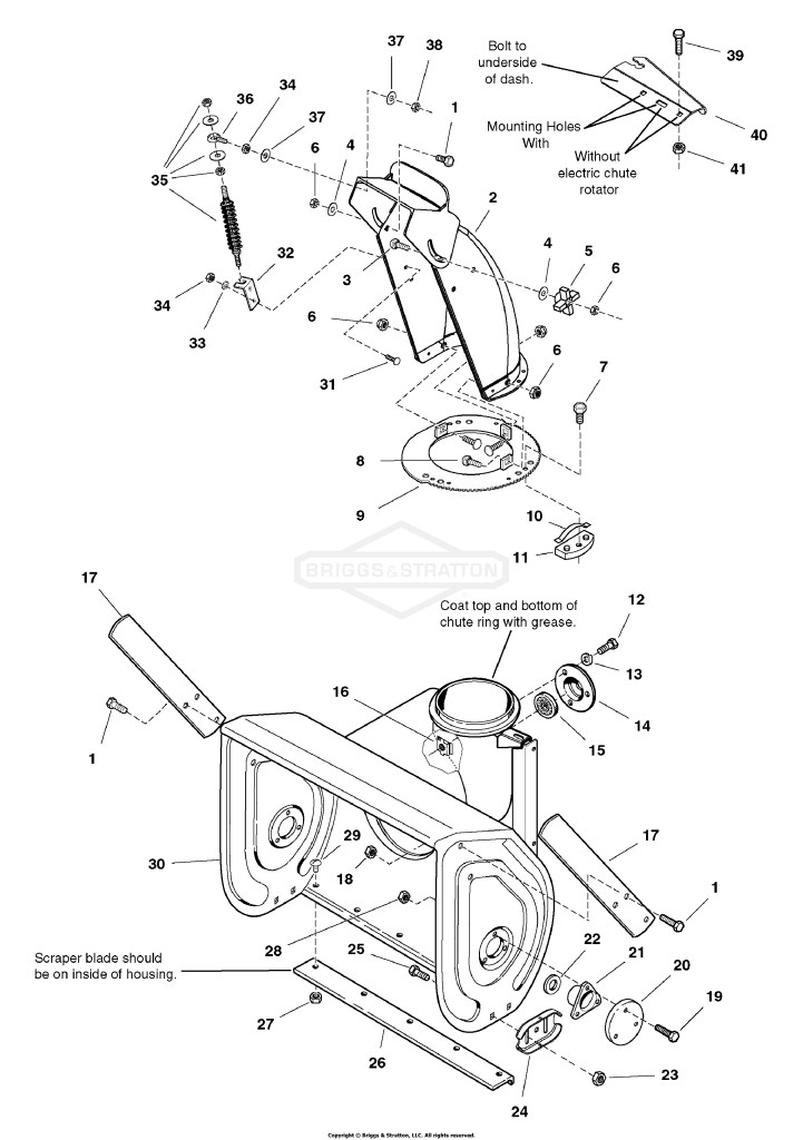 Auger Housing and Chute Group - 24, 28 & 32