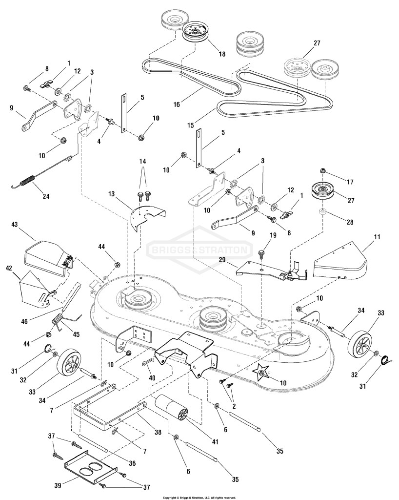 46 Mower Deck - Clutch & Support