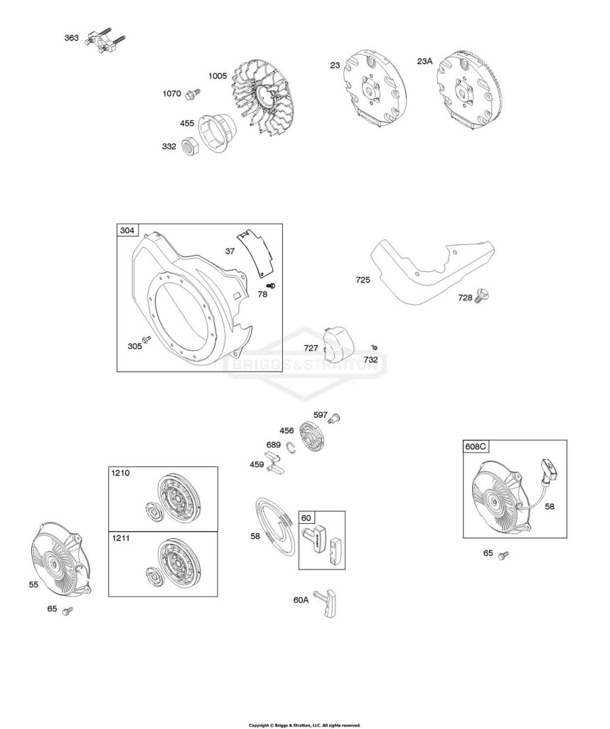 Blower Housing/Shrouds, Flywheel, Rewind Starter