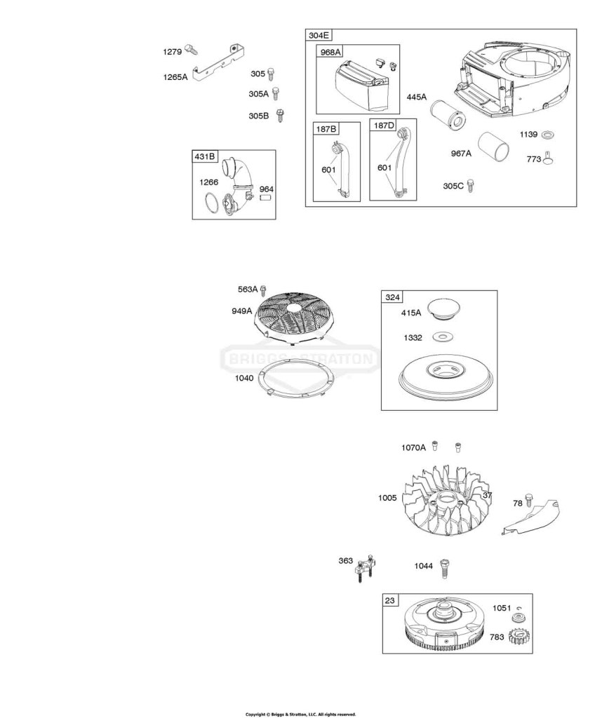 Air Cleaner, Blower Housing, Exhaust System, Flywheel