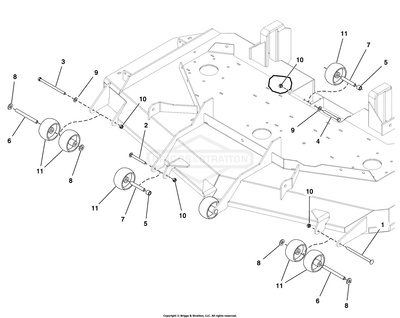 61 Mower Deck - Rollers