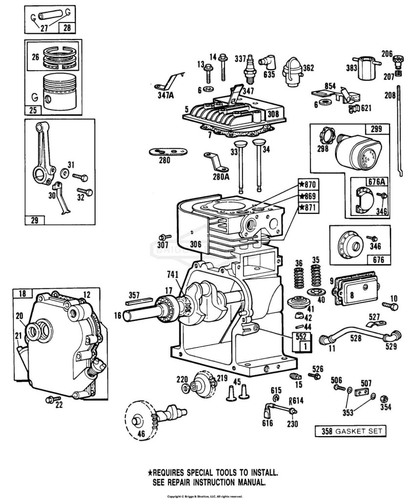 Cylinder, Piston, Mufflers
