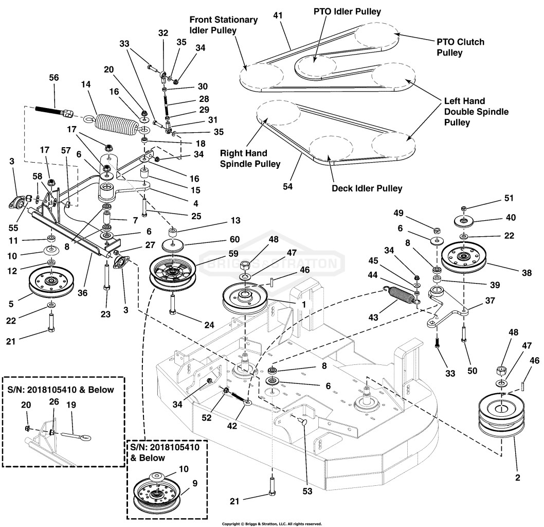 36 Mower Deck - Pulleys, Belts, & Idler Arm
