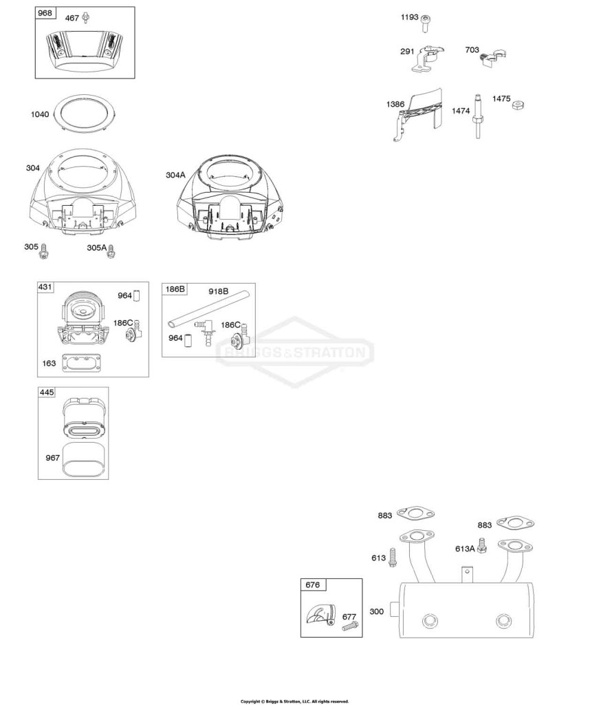 Blower Housing, Air Cleaner, Muffler