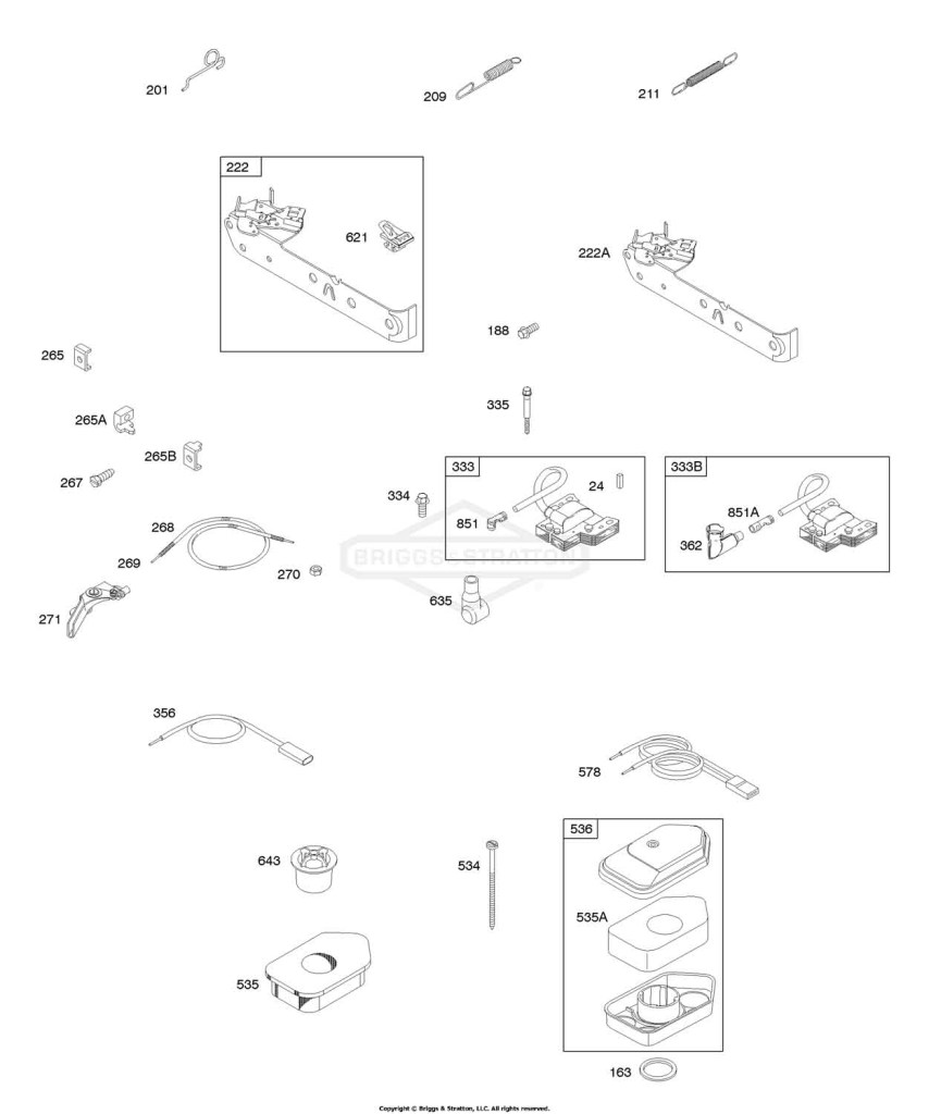 Air Cleaner, Controls, Governor Spring, Ignition