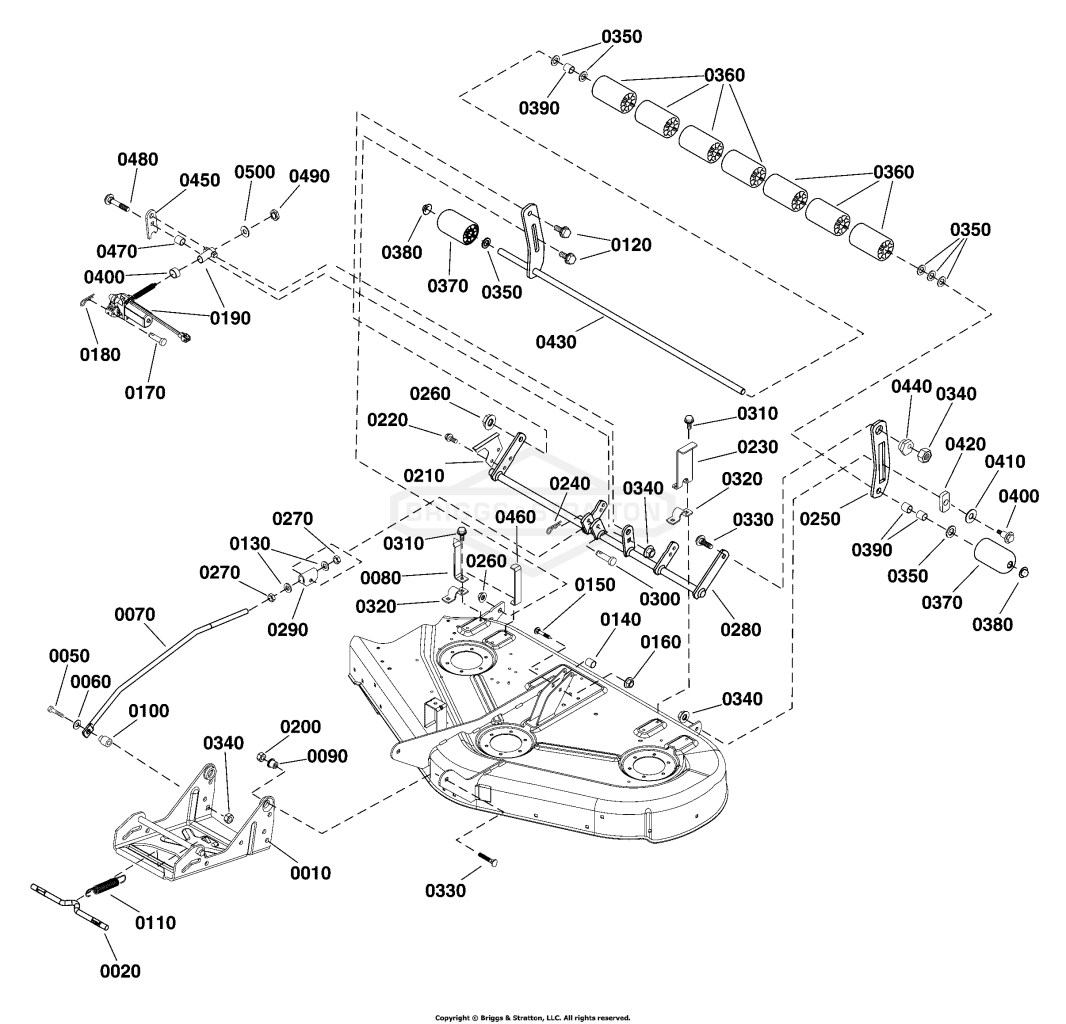 44 (112cm) Mower Deck - Height Adjust & Roller Group (2992425)