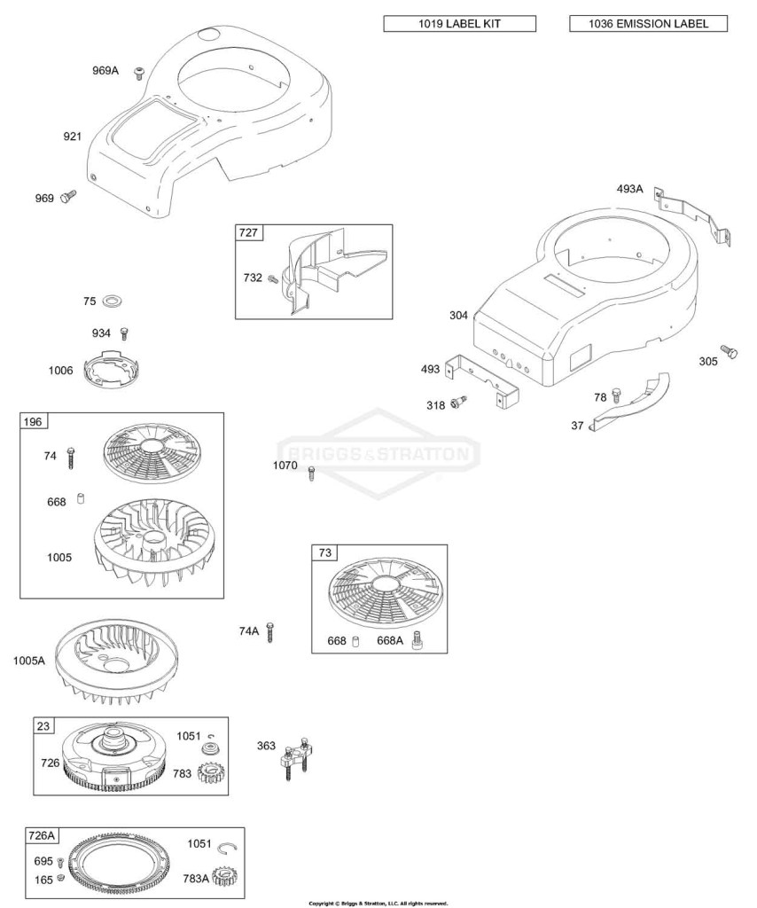 Blower Housing, Flywheel, Rotating Screen