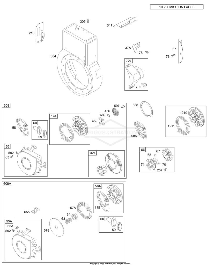 Blower Housing, Starter Rewind