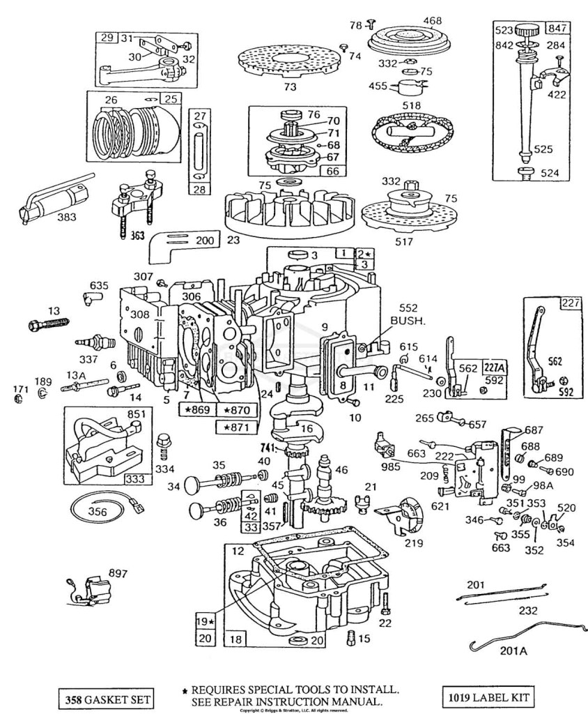 Cyl, Sump, Piston,Oil Fill