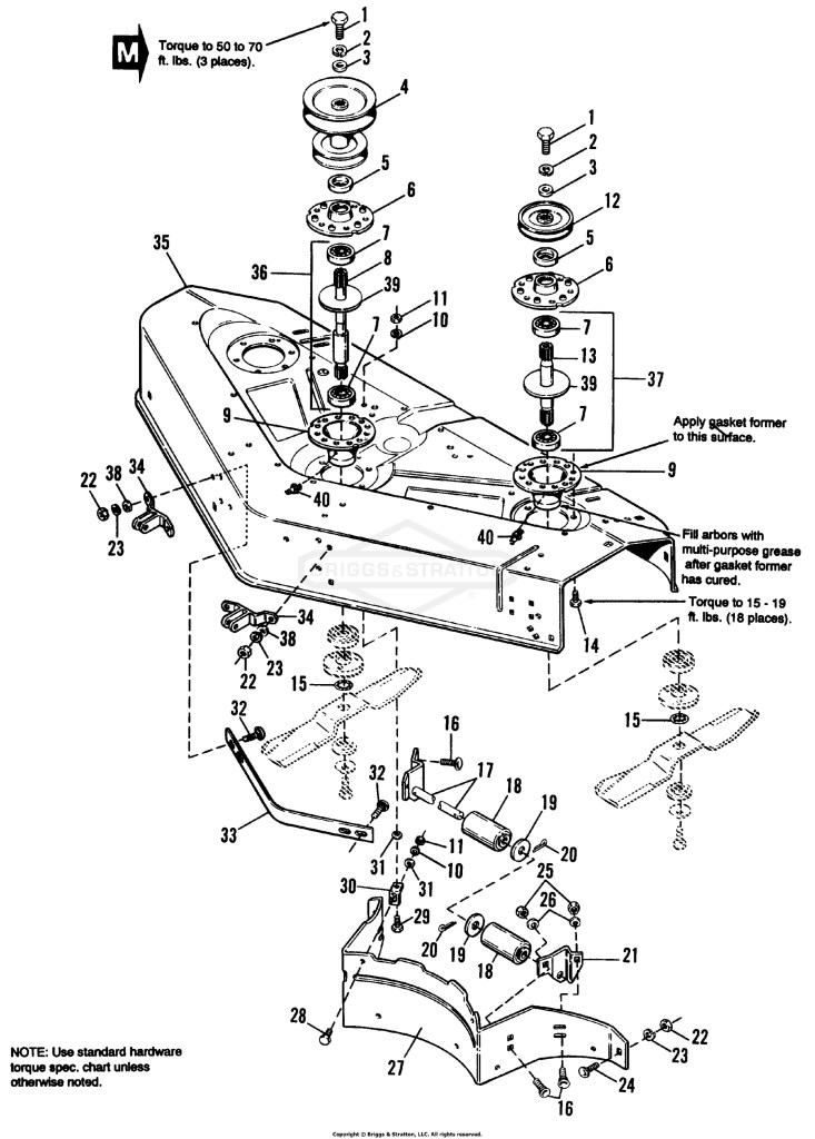 42 & 48 Mower Deck-Housing & Arbor Group