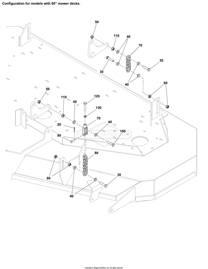60 Mower Deck Group - Hanger Chains