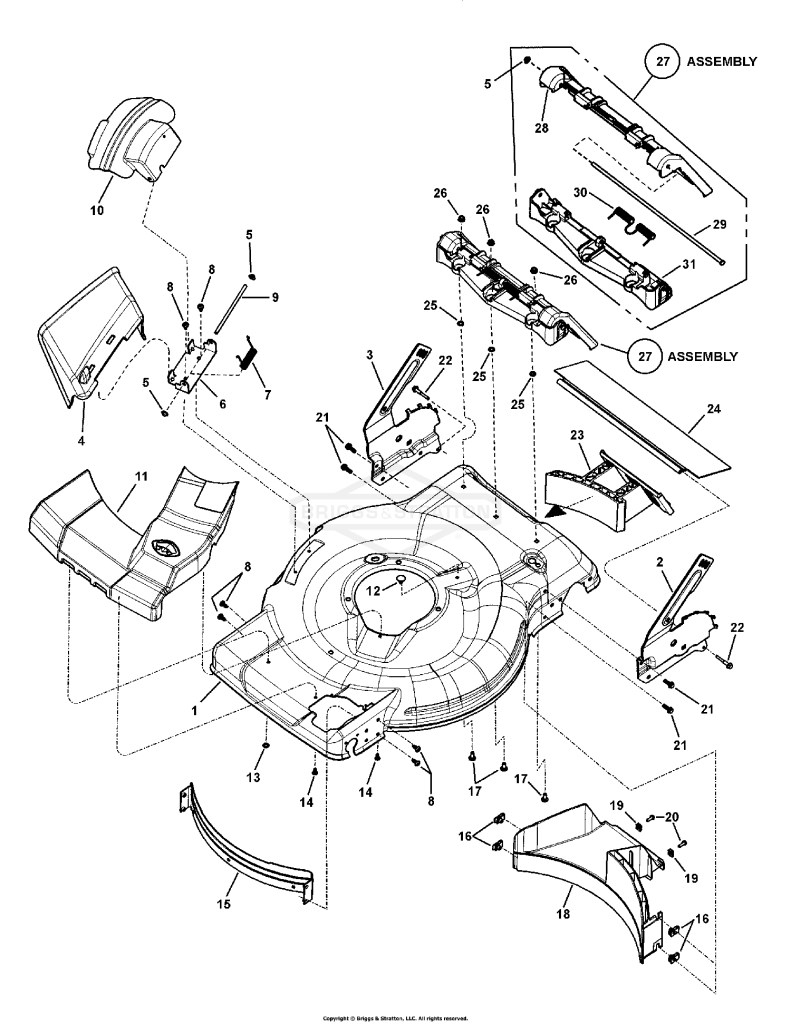 Deck Group, Front Wheel Drive, Hi-Wheel