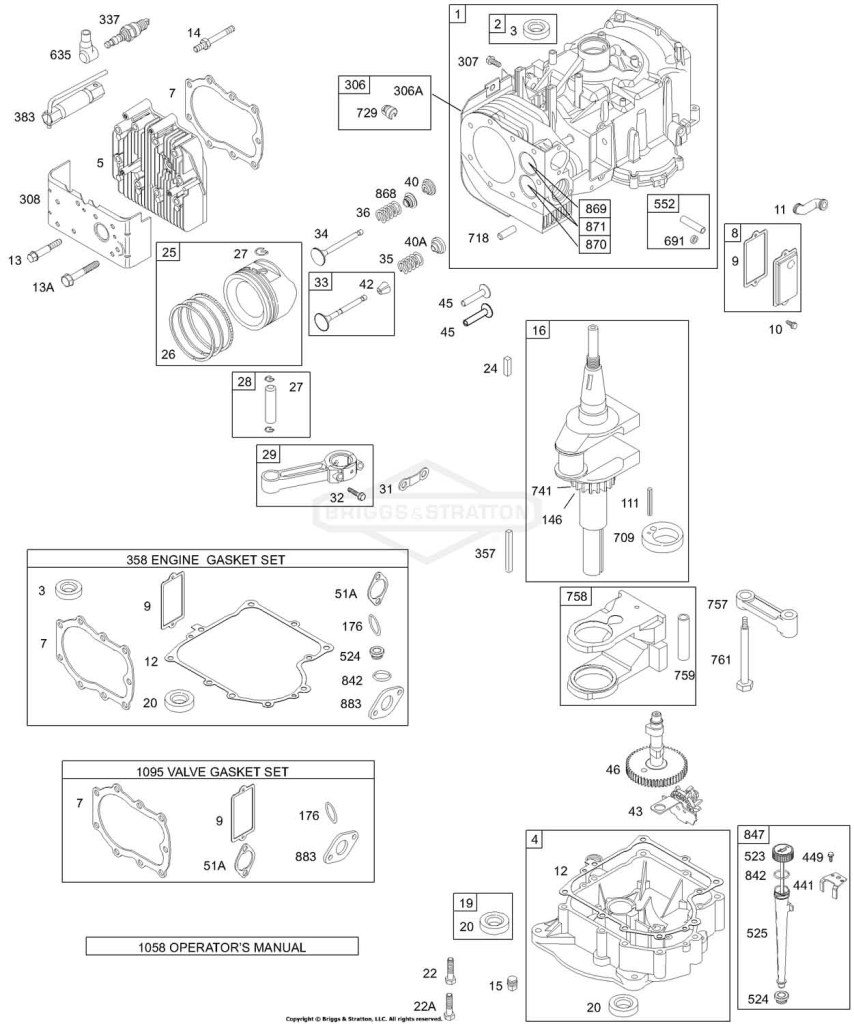 Cylinder, Crankshaft, Piston, Head, Sump, Counterweight, Oil, Gasket Kits