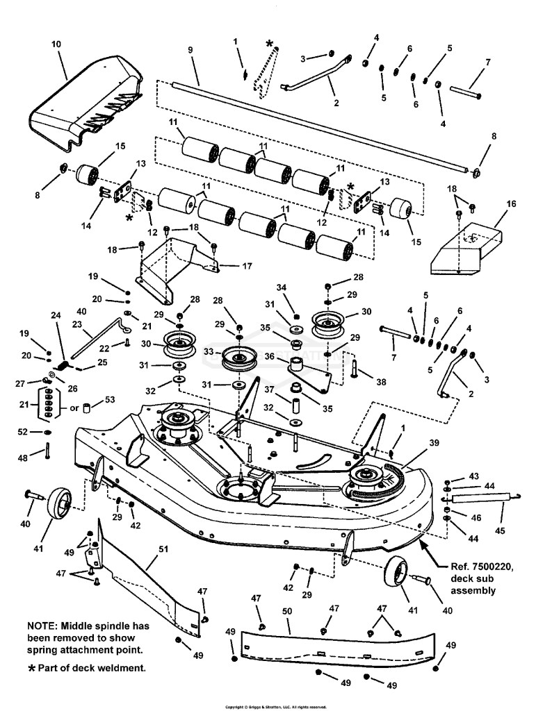 44 Mower Deck Roller Group (7500162)
