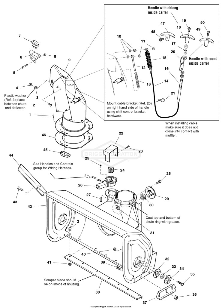 Auger Housing and Chute Group - 38 inch