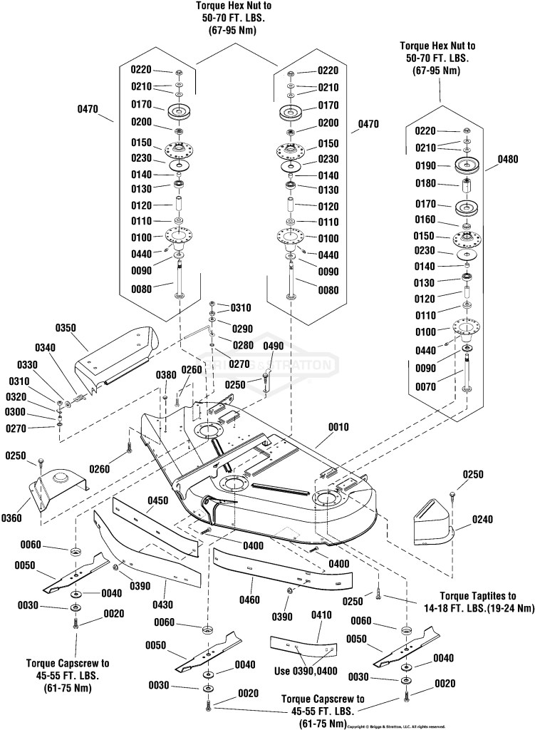 50 Mower Deck - Housing, Arbors & Blades Group