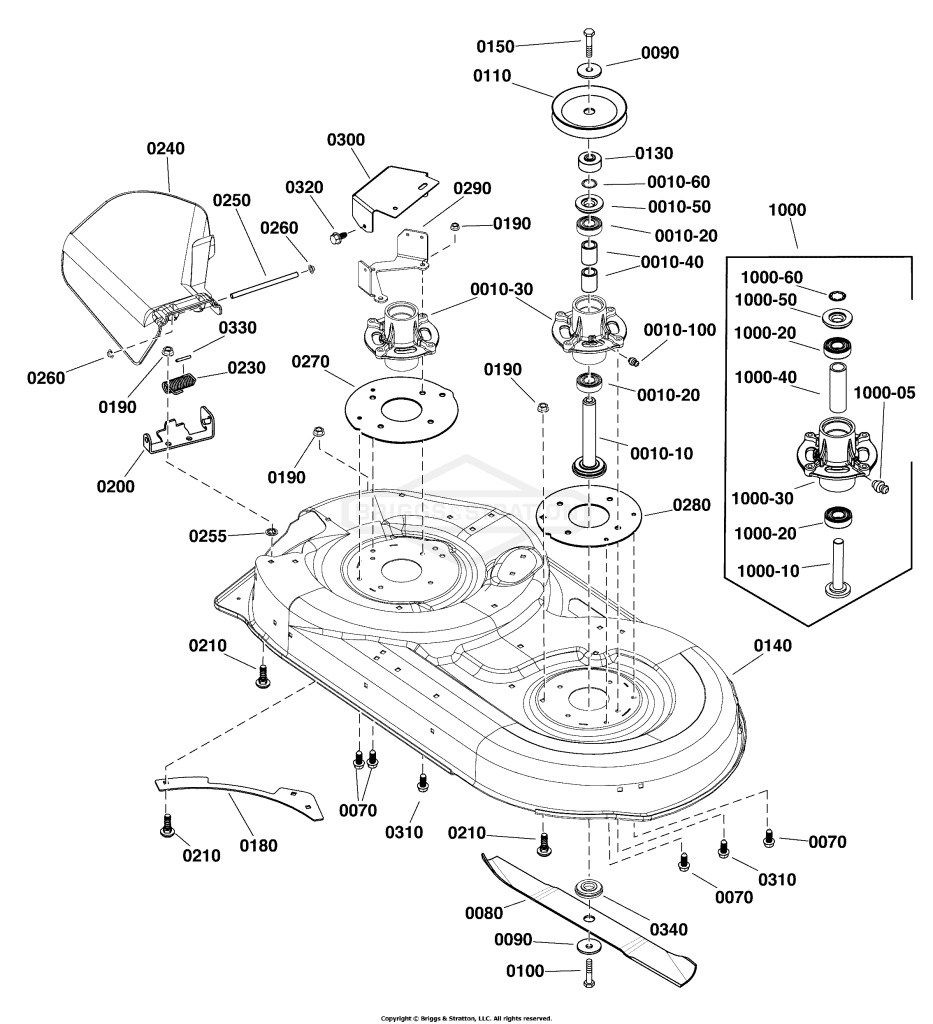 42 (107cm) Mower Deck - Housing, Arbors & Blades Group (2990114)