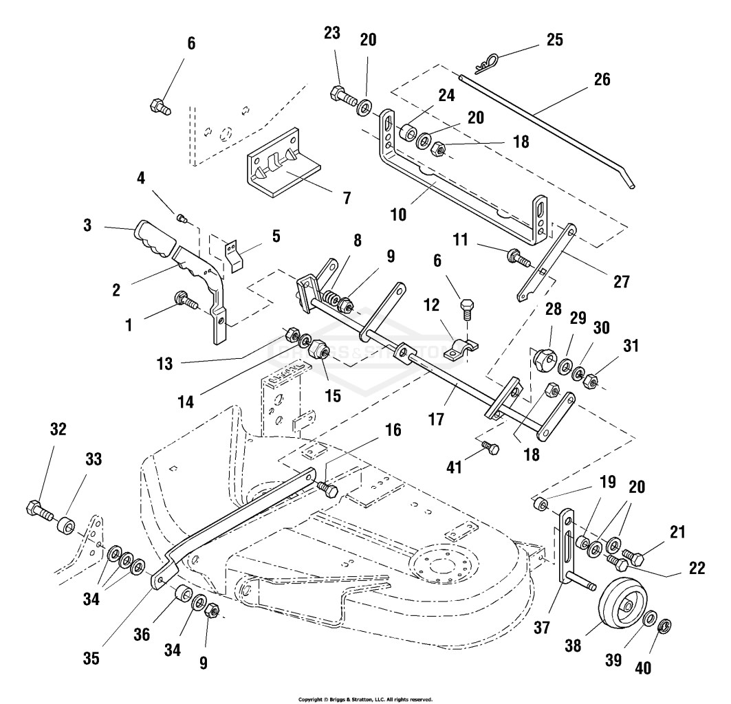 38 Mower Decks - Height Adjustment