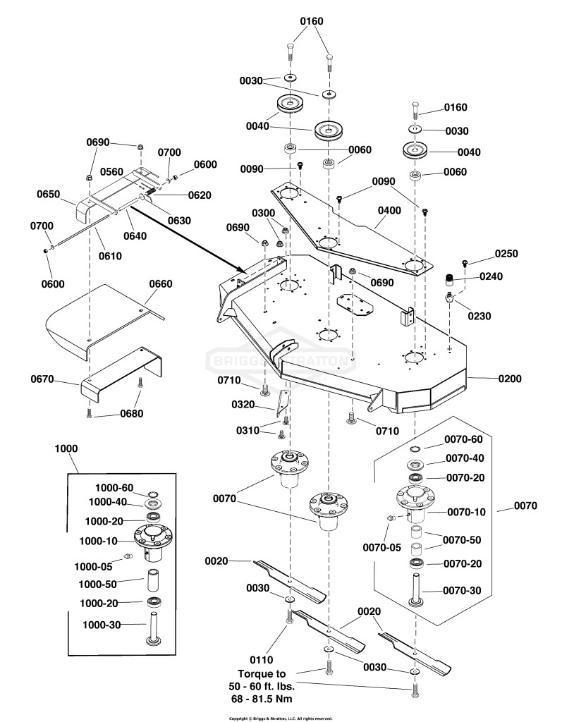52 Mower Deck - Housing, Arbors & Blade Group, ZT - EU