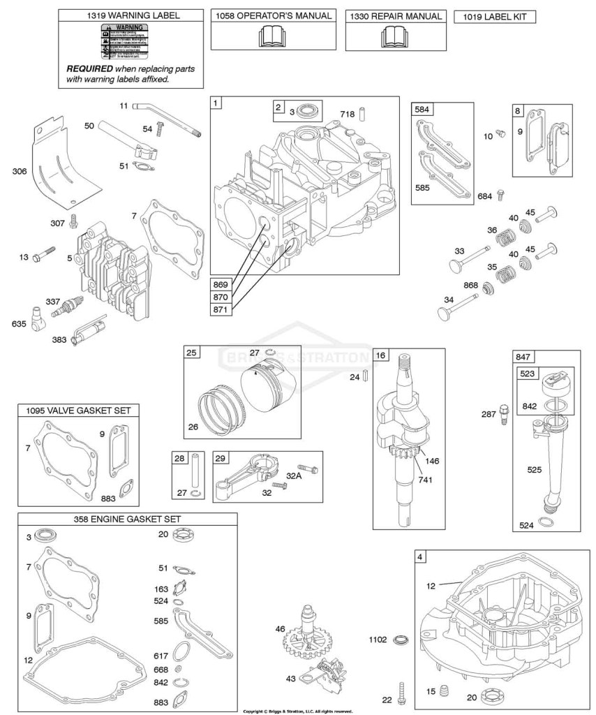 Camshaft, Crankshaft, Cylinder, Engine Sump, Kit/Gaskets, Lubrication, Piston Group, Valves