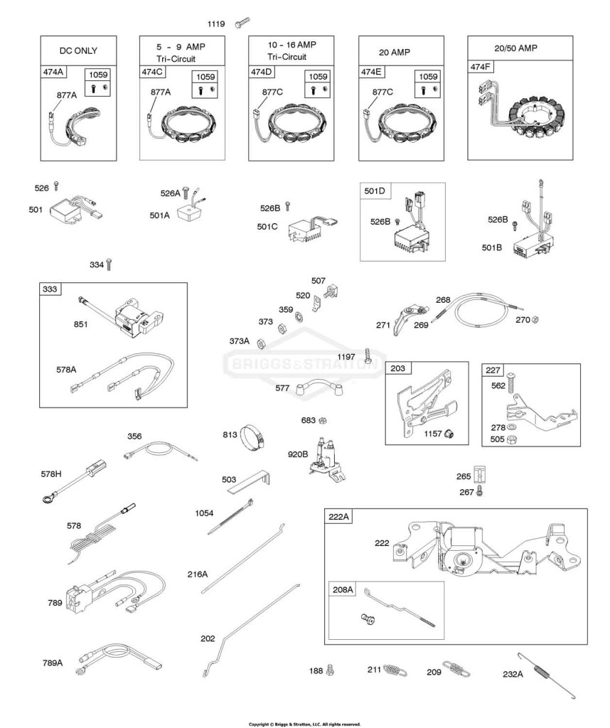 Alternator, Regulators, Controls, Governor Spring