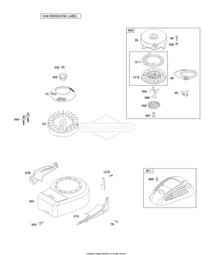 Blower Housing/Shrouds, Flywheel, Rewind Starter