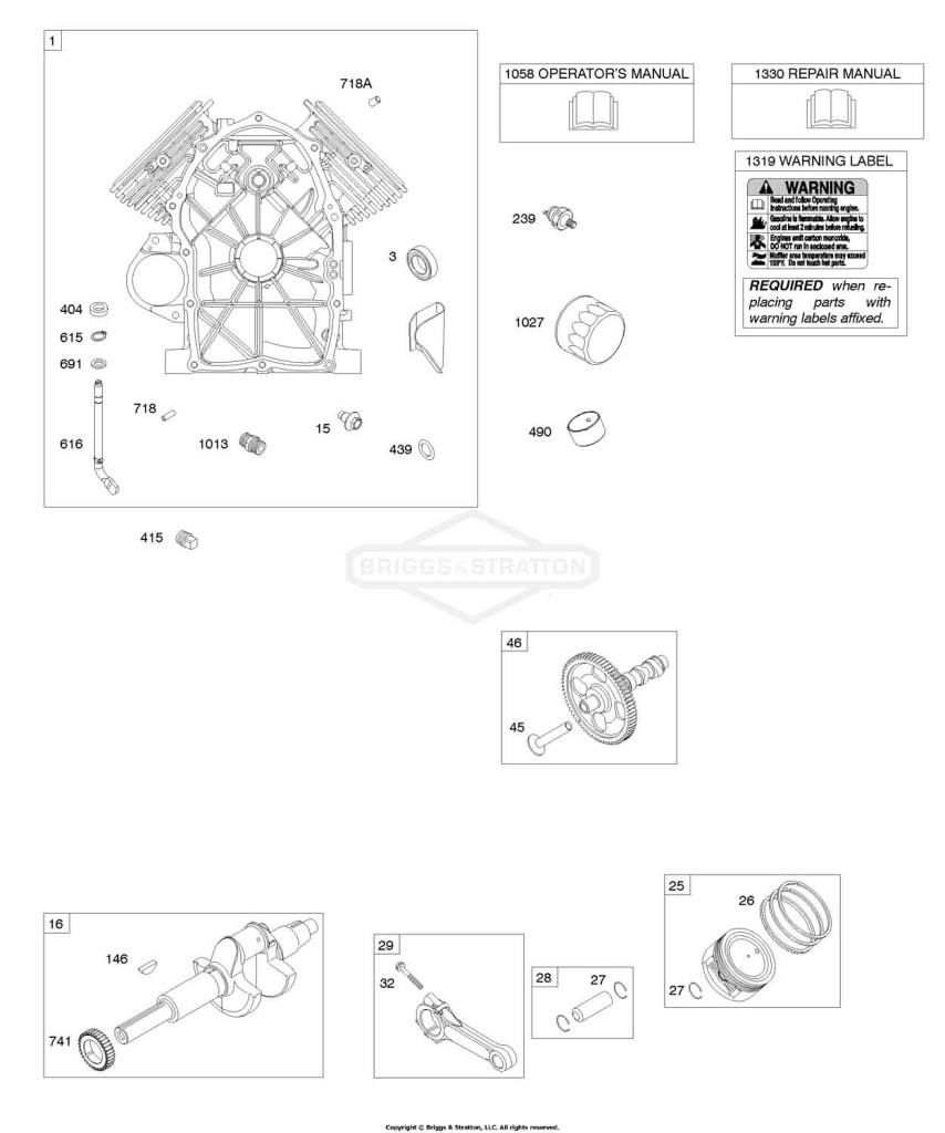 Camshaft, Cylinder, Crankshaft, Pistons/Rings/Connecting Rods