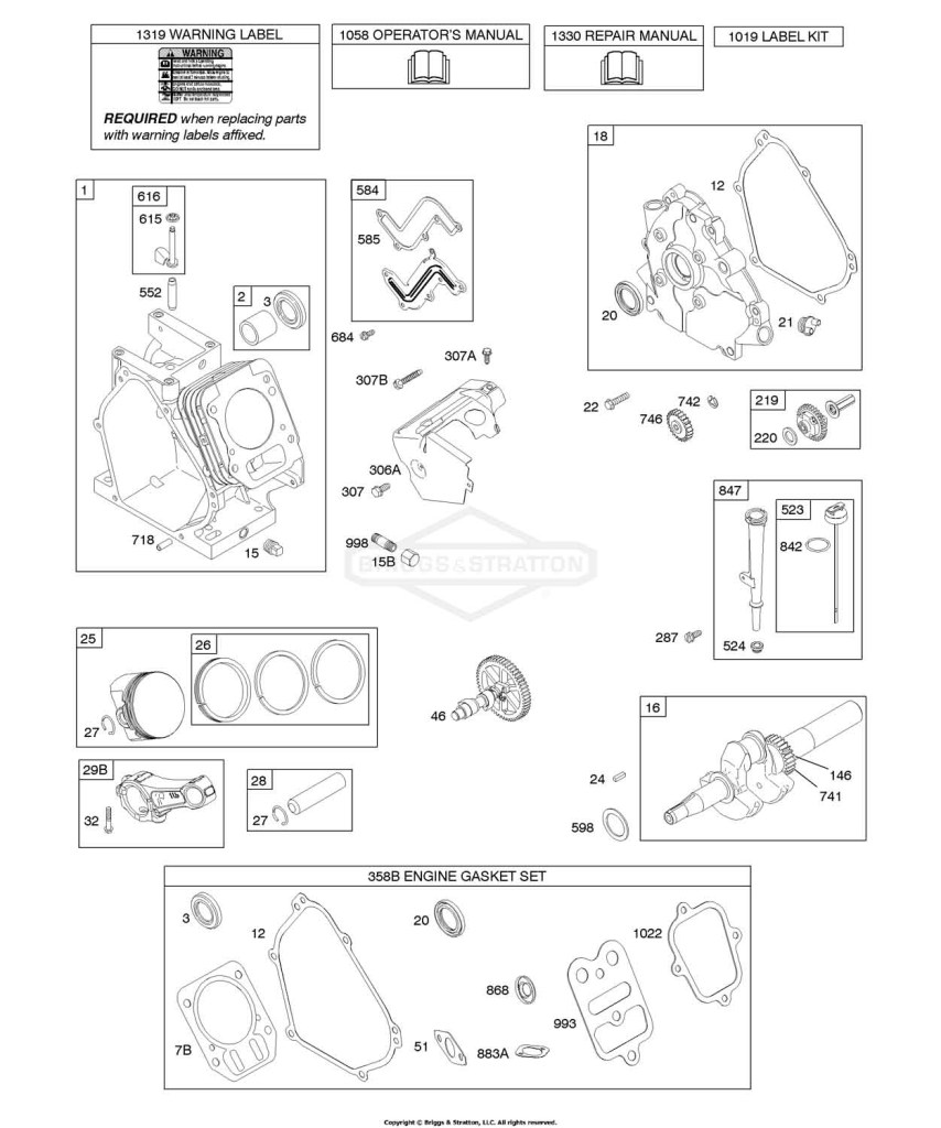 Camshaft, Crankcase Cover, Crankshaft, Cylinder, Lubrication, Piston Group
