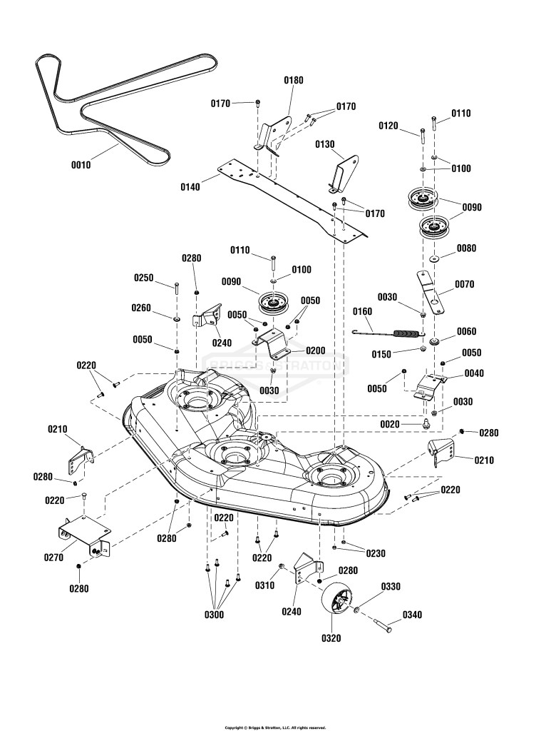46 Mower Deck - Clutch & Support Group, Frame Hung
