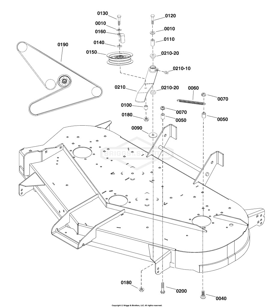 Plateau de coupe de 48 pouces (122 cm) - Embrayage et groupe de support