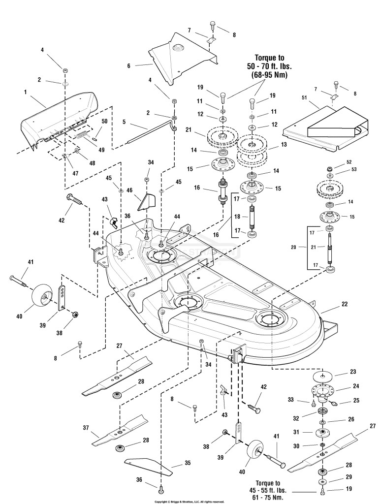 54 Mower Deck - Housing, Arbors & Blades Group