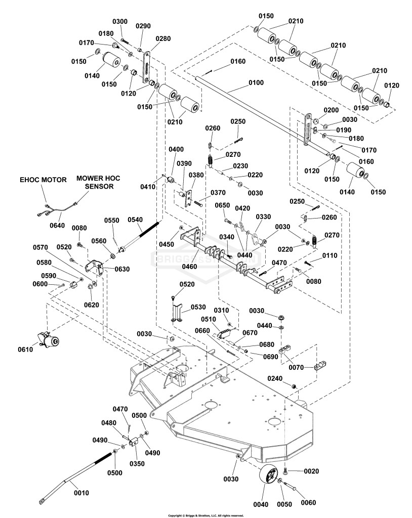 52 (132cm) Mower Deck - Height Adjust & Roller Group