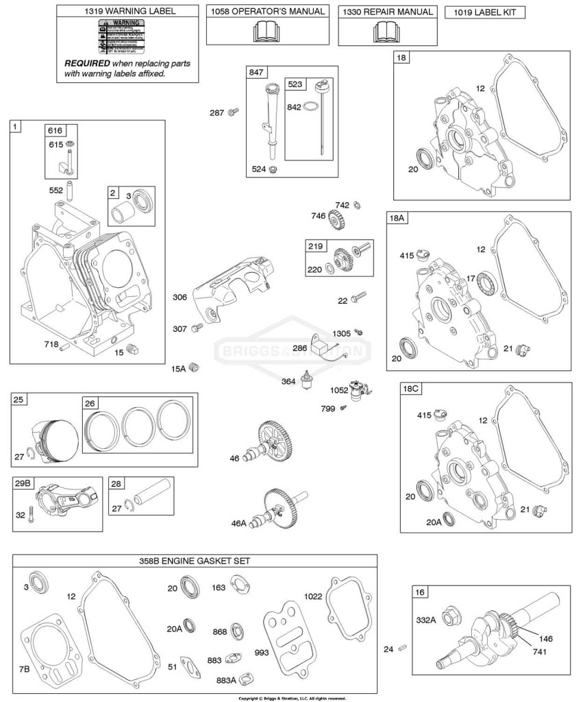 Camshaft, Crankcase Cover, Crankshaft, Cylinder, Lubrication, Piston Group