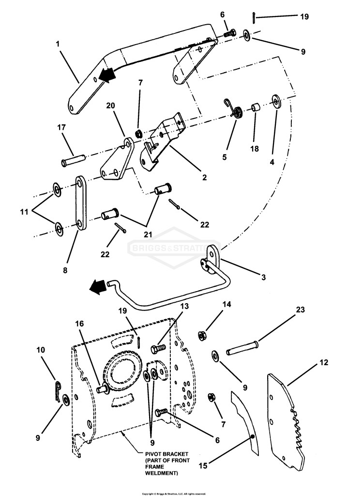 48 Deck Lift Handle Assembly