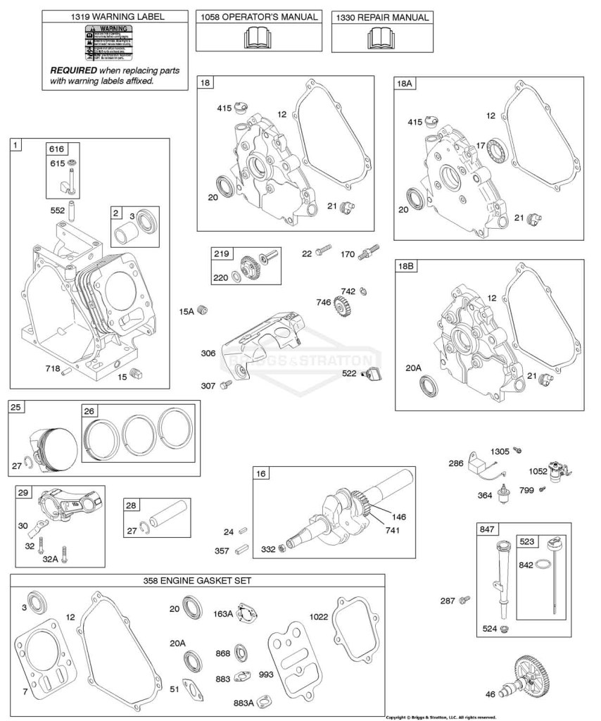 Camshaft, Crankcase Cover, Crankshafts, Cylinder, Lubrication, Piston Group