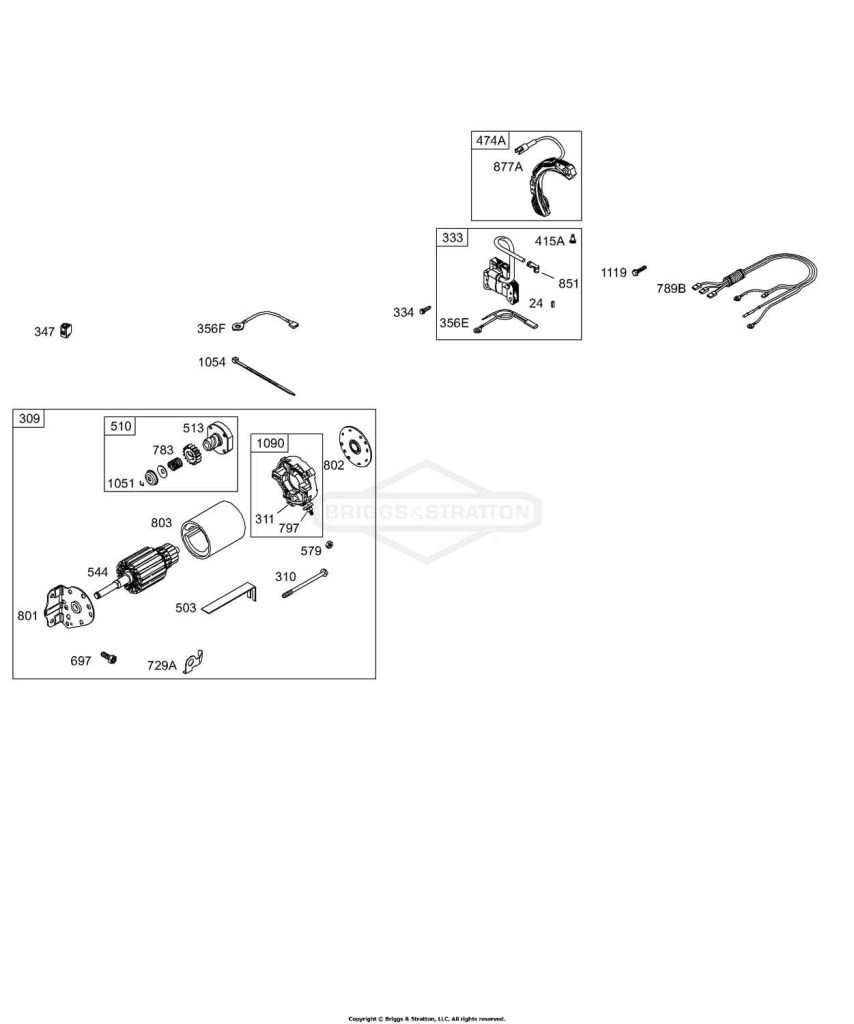 Alternator, Electric Starter, Gear Reducer
