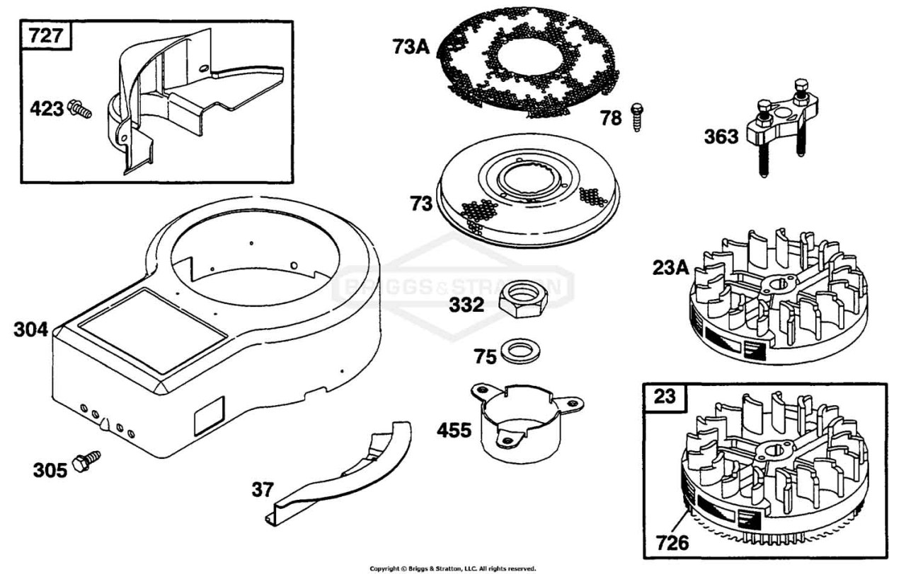 Blower Hsg, Flywheel, Screen