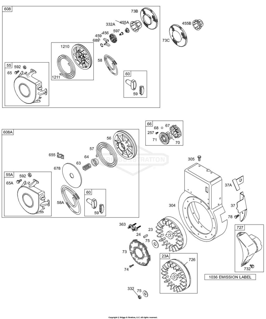 Blower Housing/Shrouds, Flywheel, Rewind